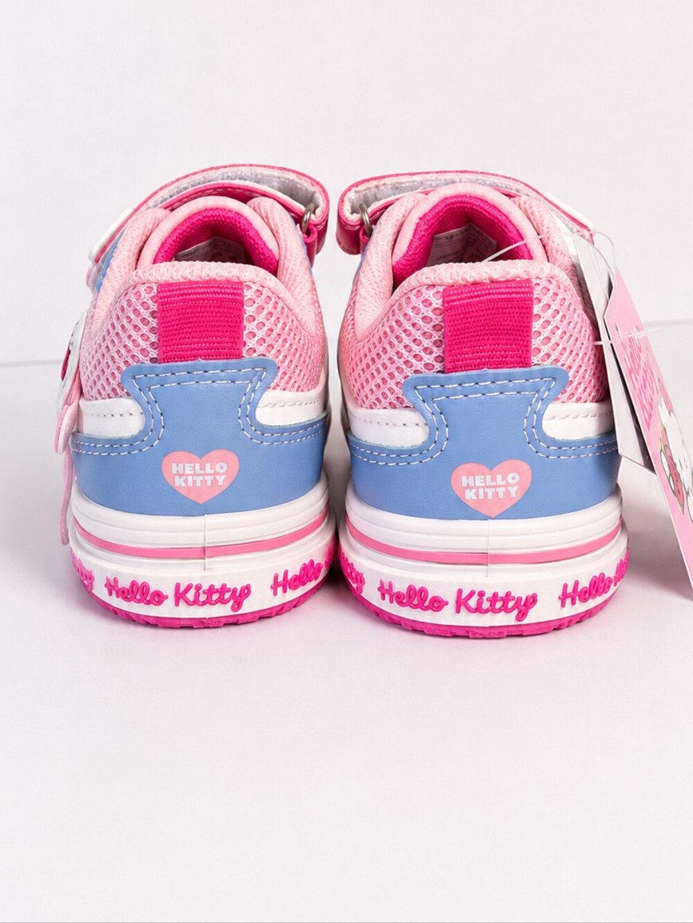 NWT Hello Kitty Toddlers Baby Pink & Blue Velcro Sneakers Size 7 - Picture 5 of 7